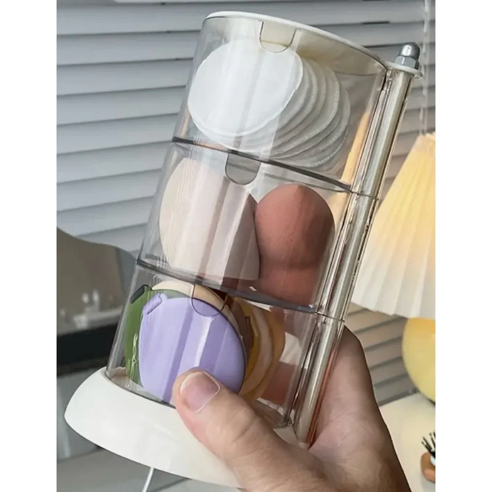 Rotating Transparent Powder Puff Container